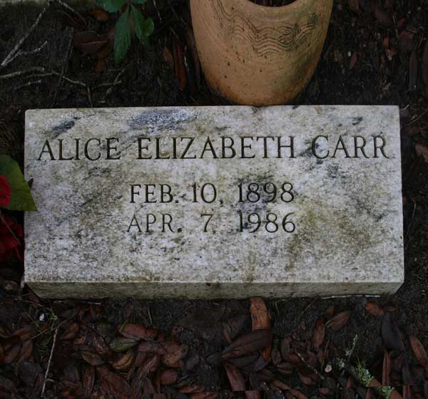 Alice Elizabeth Carr Gravestone Photo