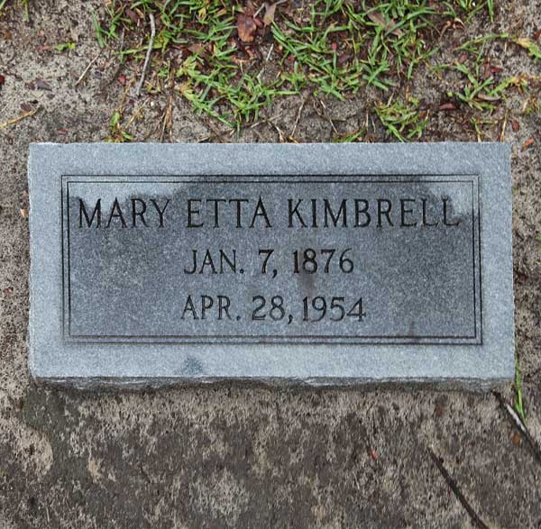 Mary Etta Kimbrell  Gravestone Photo