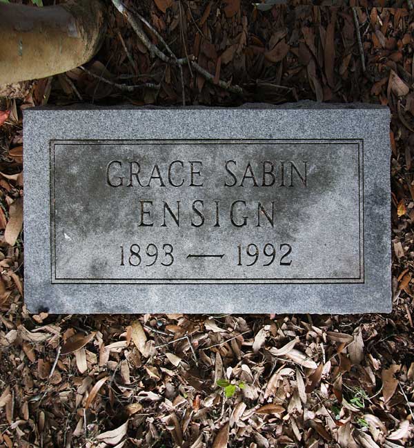 Grace Sabin Ensign Gravestone Photo