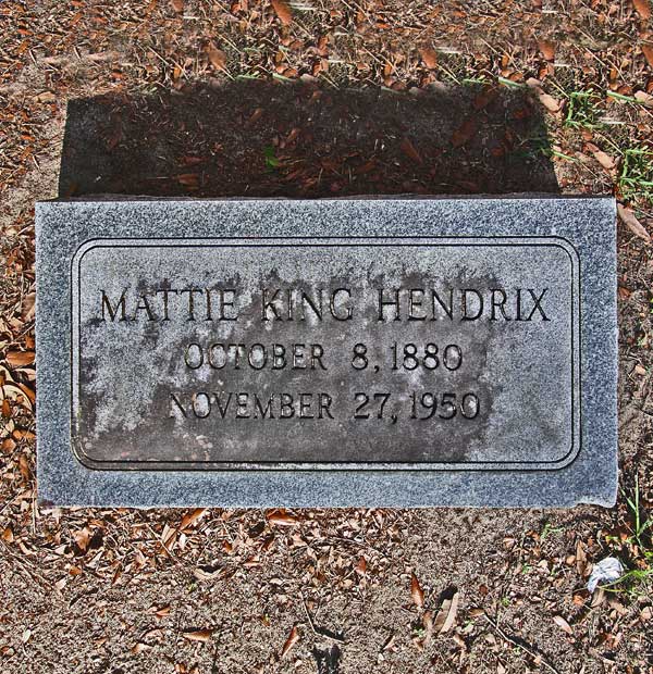 Mattie King Hendrix Gravestone Photo