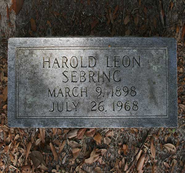 Harold Leon Sebring Gravestone Photo