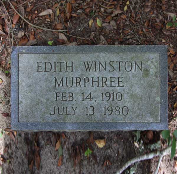 Edith Winston Murphree Gravestone Photo
