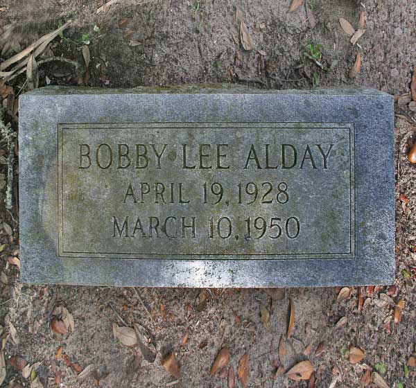 Bobby Lee Alday Gravestone Photo