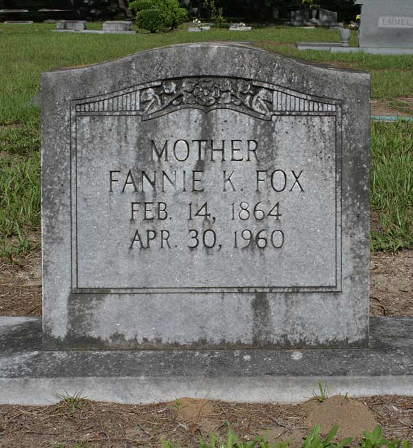 Fannie K. Fox Gravestone Photo