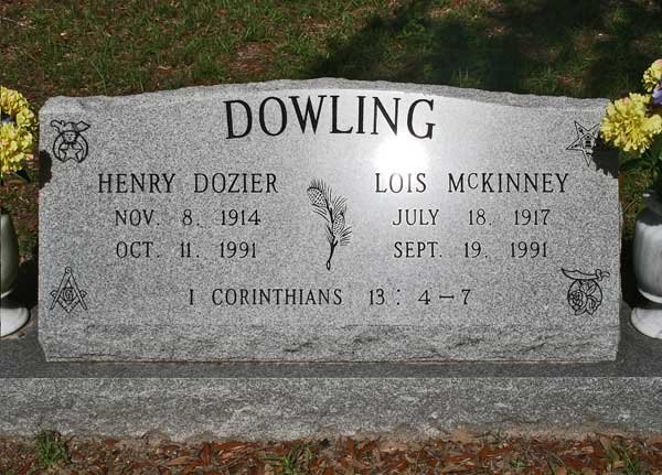 Henry Dozier & Lois McKinney Dowling Gravestone Photo