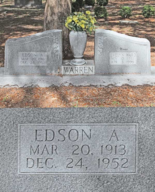Edson A. Warren Gravestone Photo