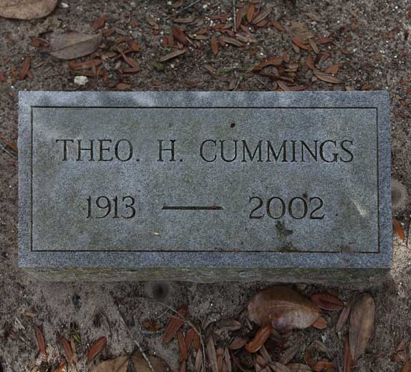 Theo. H. Cummings Gravestone Photo