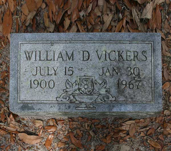William D. Vickers Gravestone Photo