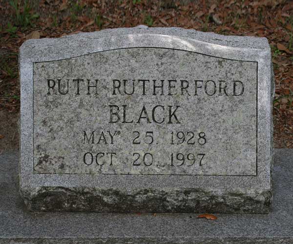 Ruth Rutherford Black Gravestone Photo