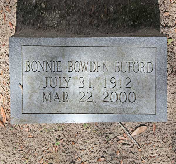 Bonnie Bowden Buford Gravestone Photo