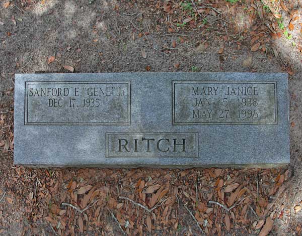Sanford E. & Mary Janice Ritch Gravestone Photo