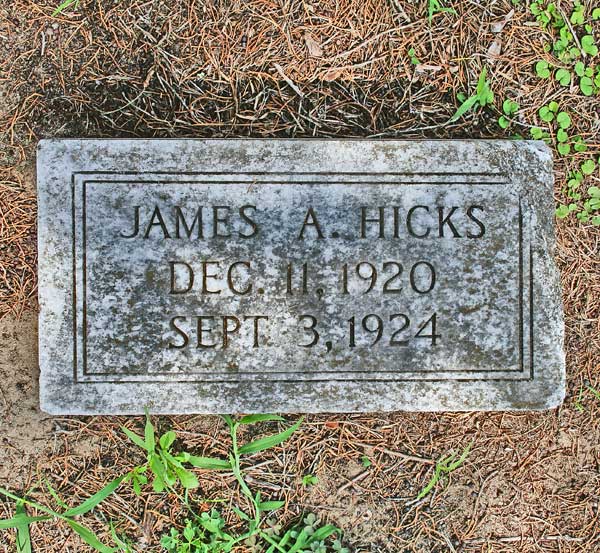 James A Hicks Gravestone Photo