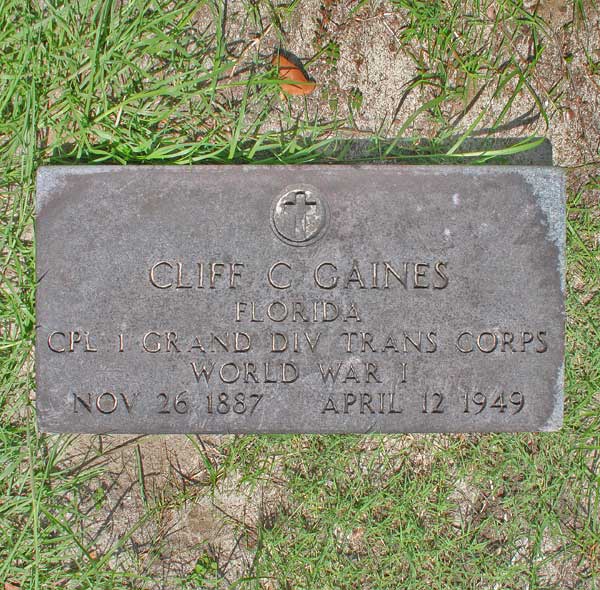 Cliff C. Gaines Gravestone Photo