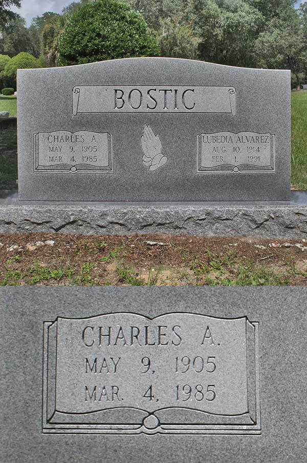 Charles A. Bostic Gravestone Photo
