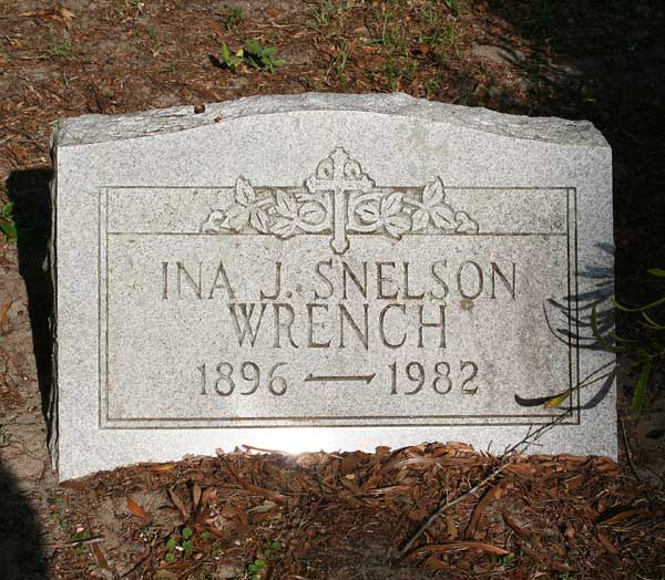 Ina J. Snelson Wrench Gravestone Photo
