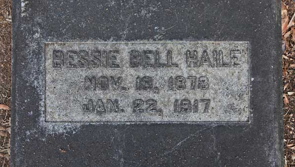 Bessie Bell Haile Gravestone Photo