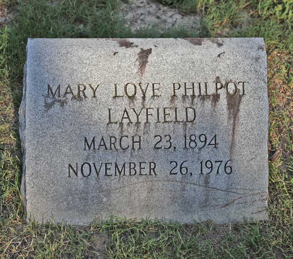 Mary Love Philpot Layfield Gravestone Photo