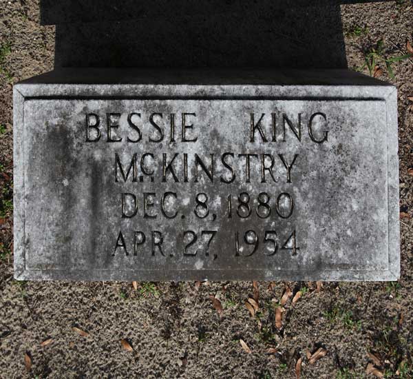 Bessie King McKinstry Gravestone Photo