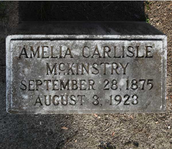 Amelia Carlisle McKinstry Gravestone Photo