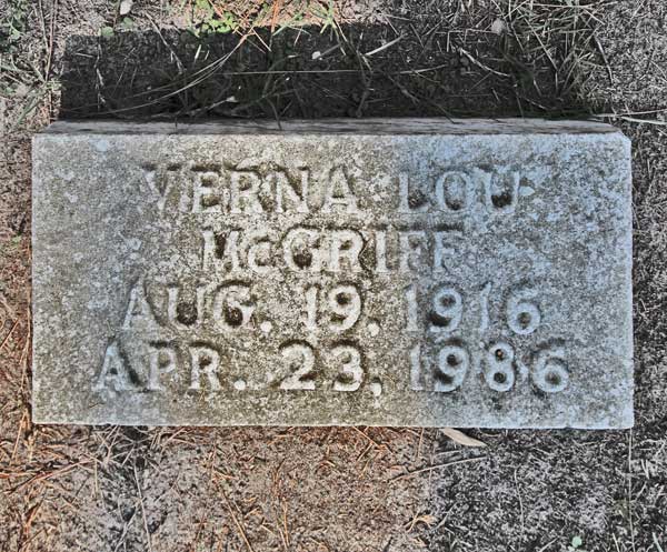 Verna Lou McGriff Gravestone Photo