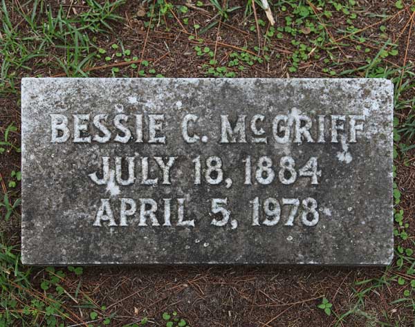 Bessie McGriff Gravestone Photo
