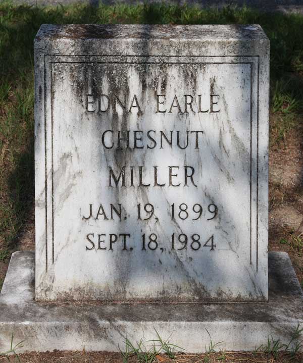 Edna Earle Chesnut Miller Gravestone Photo