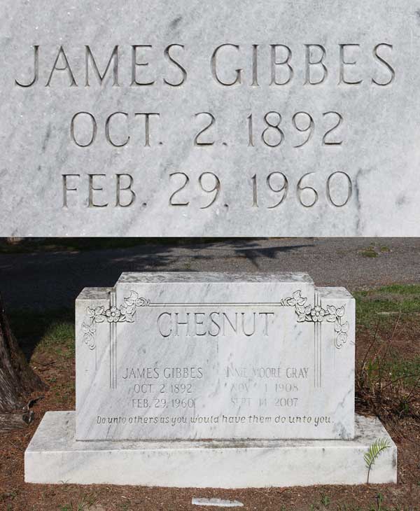 James Gibbes Chesnut Gravestone Photo