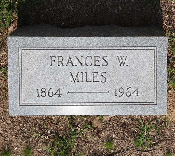 Frances W. Miles Gravestone Photo