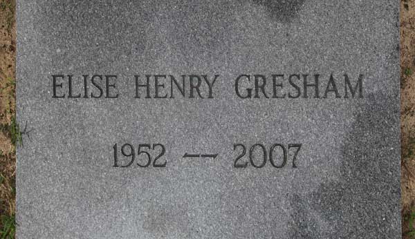 Elise Henry Gresham Gravestone Photo