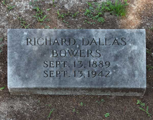 Richard Dallas Bowers Gravestone Photo