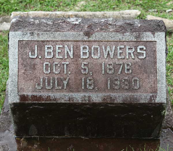 J. Ben Bowers Gravestone Photo