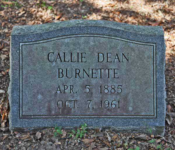 Callie Dean Burnette Gravestone Photo