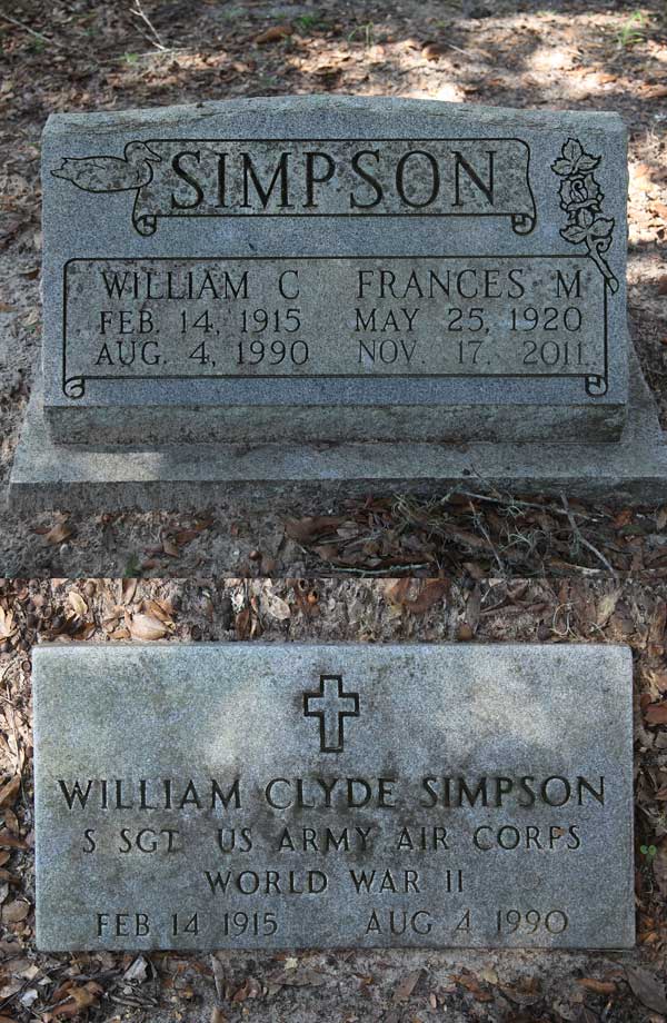 William C. & Frances M Simpson Gravestone Photo