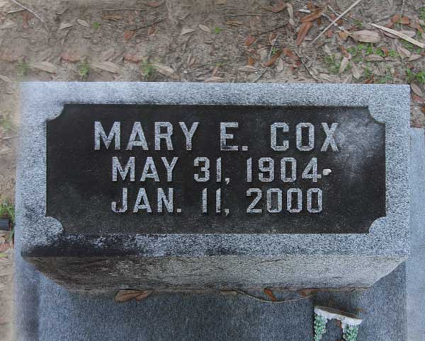 Mary E. Cox Gravestone Photo