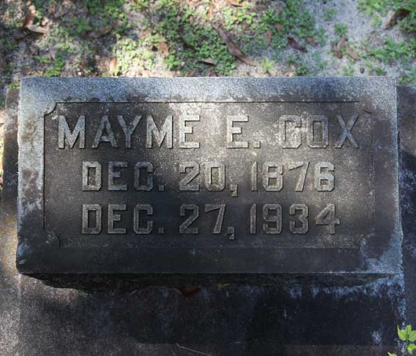 Mayme E. Cox Gravestone Photo