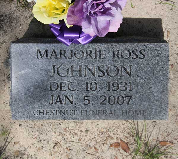 Marjorie Ross Johnson Gravestone Photo
