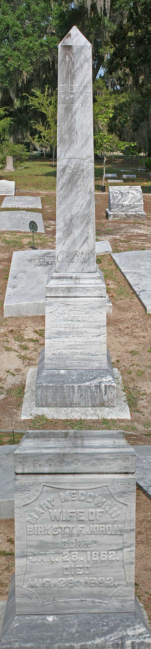 Mary McGowan Jordan Gravestone Photo