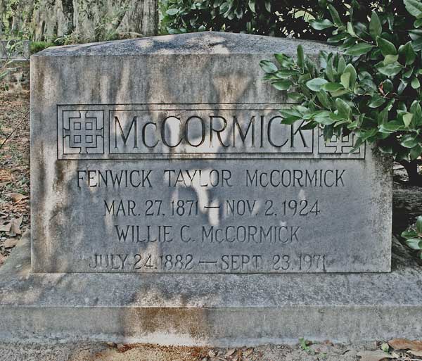Fenwick Taylor & Willie C. McCormick Gravestone Photo