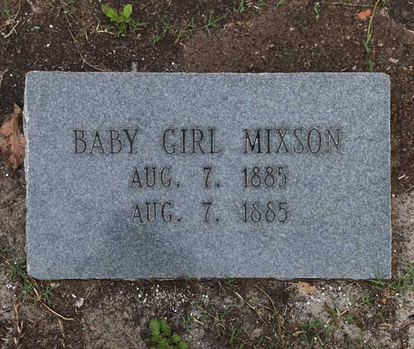Baby Girl Mixson Gravestone Photo