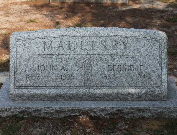 John A. & Bessie F. Maultsby Gravestone Photo