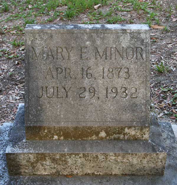 Mary E. Minor Gravestone Photo