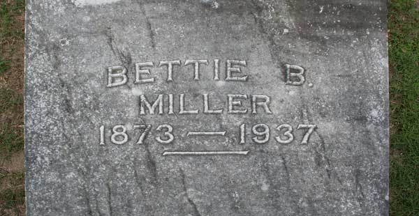 Bettie B. Miller Gravestone Photo