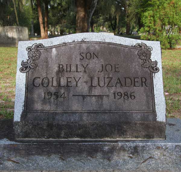 Billy Joe Colley-Luzader Gravestone Photo