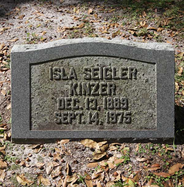 Isla Seigler Kinzer Gravestone Photo