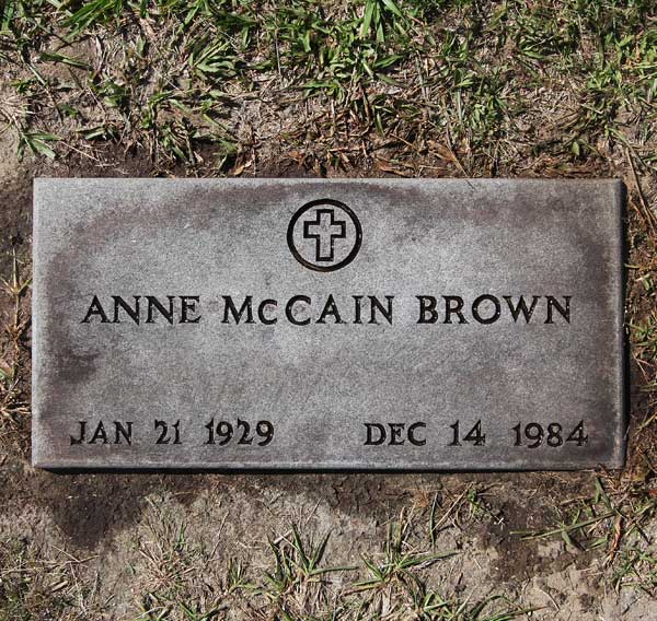 Anne McCain Brown Gravestone Photo
