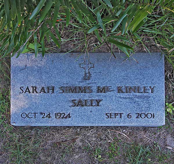Sarah Simms McKinley Gravestone Photo