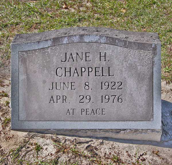 Jane H. Chappell Gravestone Photo