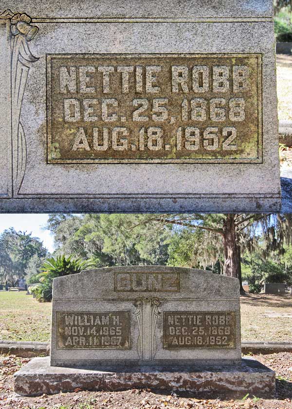 Nettie Robb Gunz Gravestone Photo