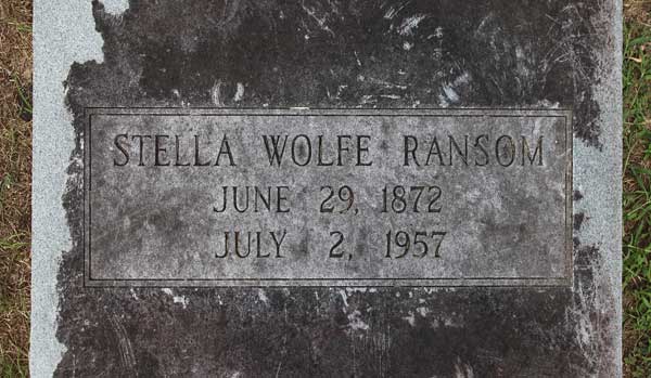 Stella Wolfe Ransom Gravestone Photo