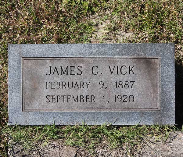 James C. Vick Gravestone Photo